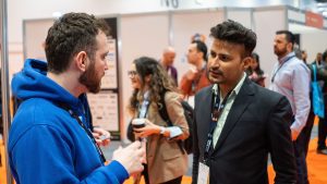 people standing and talking